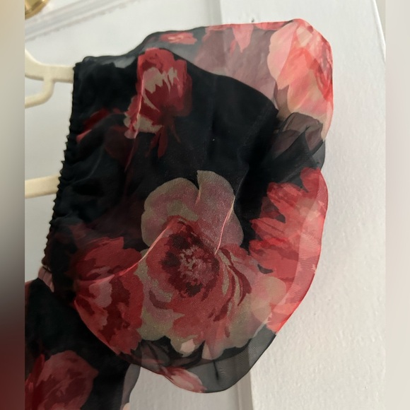 Gorgeous pink flowers black blouse from Thirty Thirty LA cute summer top - Picture 4 of 10